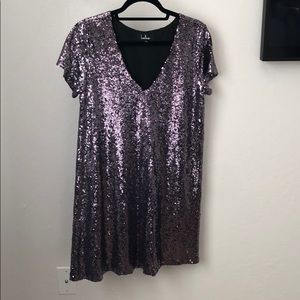 Purple sequin dress